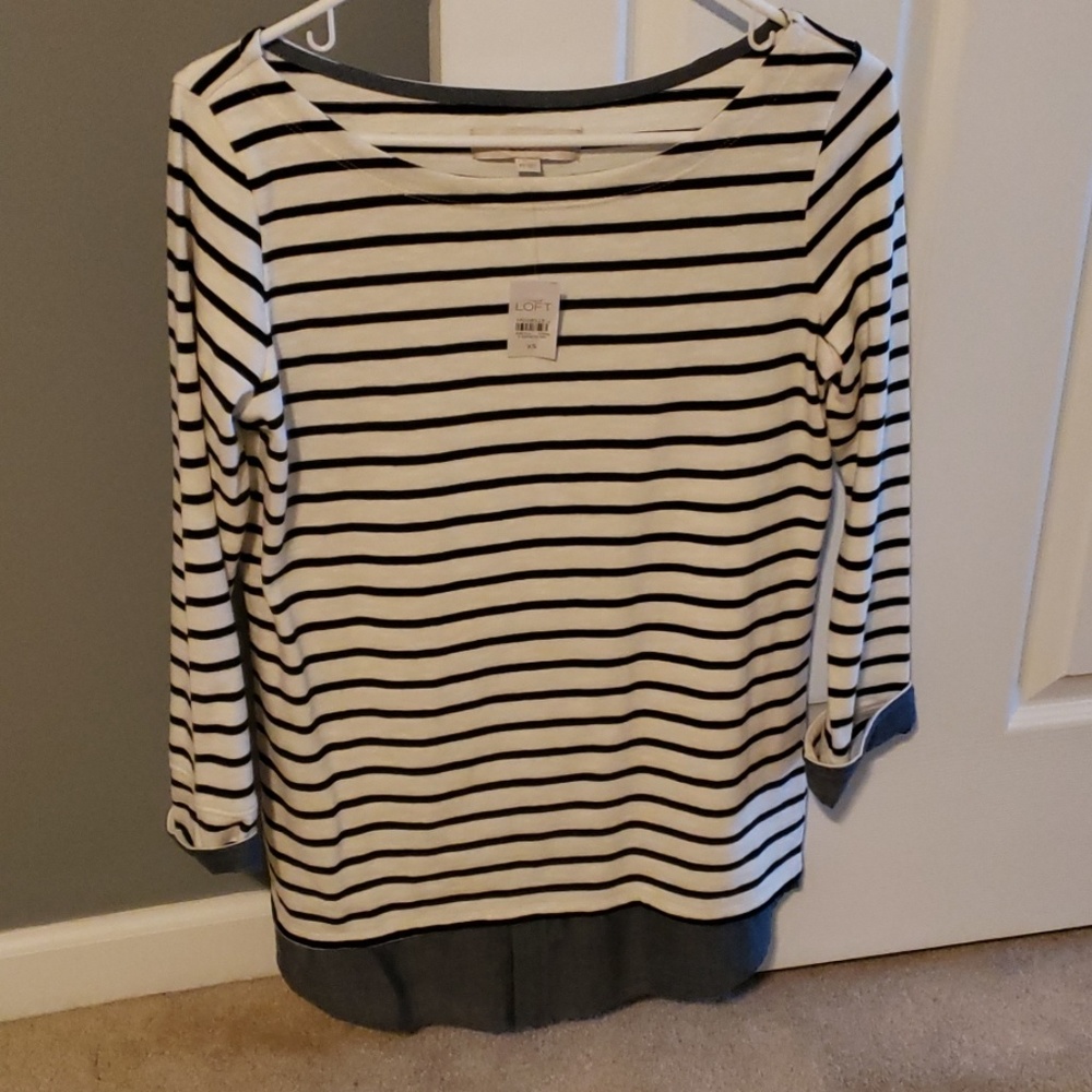 Loft chambray stripe top